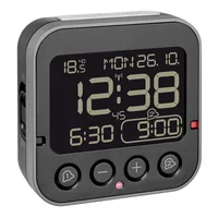 TFA Dostmann Funkwecker Bingo Schwarz - Funktionen: Snooze-Funktion - Alarm - Ausstattung: Wochentag - Hintergrundbeleuchtung - Datum - Displaytyp: Digital - Detailfarbe: Schwarz - Funksignal: Ja - Betriebsart: Batteriebetrieb