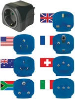 Brennenstuhl Reisestecker-Set 7-fach mit 10A Sicherung, schwarz/blau