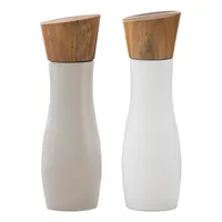 Ladelle Salz- und Pfeffermühle Essentials 19.5 cm, Weiss/Stone - Materialtyp: Keramik - Material: Porzellan - Holz - Anwendungszweck: Salz und Pfeffer - Detailfarbe: Grau - Weiss - Höhe: 19.5 cm - Set: Ja