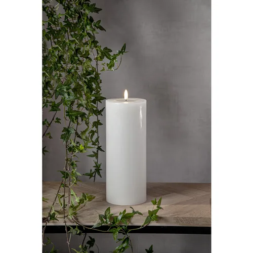 Star Trading LED-Kerze Pillar Flow Big, 27.5 cm, Weiss - Betriebsart: Batteriebetrieb - Fernbedienung: Nein - Aussenanwendung: Nein - Höhe: 27.5 cm - Timerfunktion: Ja - Set: Nein