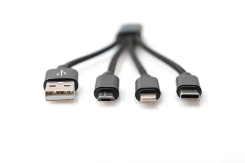 Digitus 3-in-1 USB charging cable, 0.15m