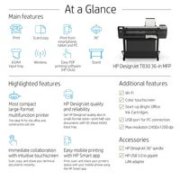 HP Designjet T830 24-in Multifunction Printer Großformatdrucker WLAN Tintenstrahl Farbe 2400 x 1200 DPI 610 x 1897 mm Ethernet/LAN