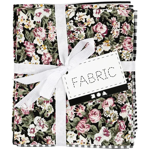 Creativ Company Stoff Fabric 4-teilig, 45 cm  55 cm - Breite: 45 cm - Länge: 55 cm - Material: Baumwolle - Detailfarbe: Schwarz