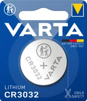 Varta Knopfzelle CR3032 , 1 Stück - Gewicht: 4.7 g - Verpackungseinheit: 1 Stück - Chemisches System: Lithium-Mangandioxid - Batterietyp Bauform: CR-3032 / CR3032 / DL3032 / ECR3032 - Anwendung: Knopfzellen - Spannung: 3 V