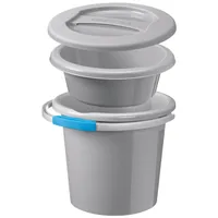 Sigma Home Putzeimer Water-Line 3-teilig 12 l, Grau - Ausstattung Putzeimer: Tragegriff - Volumen: 12 l - Detailfarbe: Grau - Material: Kunststoff