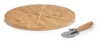 Zeller Present Pizza-Set Bamboo 2-teilig 32 cm  x 32 cm - Material: Holz - Breite: 32 cm - Detailfarbe: Braun - Griffe: Nein - Nachhaltigkeit: Nicht angegeben - Länge: 32 cm