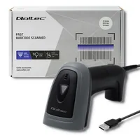 Qoltec 50863 barcode reader Handheld bar code reader 1D/2D LED Black