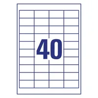 Avery Zweckform Universal-Etiketten LR3657 48.5 x 25.4 mm, 10 Blatt - Klebehaftung: Stark haftend - Drucker Kompatibilität: Inkjet - Laser - Anzahl Blatt: 10 × - Papierformat: A4 - Anzahl Etiketten: 400 - Etikettengrösse: 48.5 x 25.4 mm