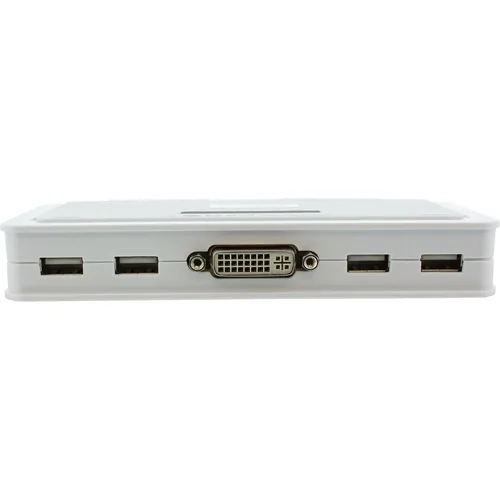 InLine KVM Switch - 4-fach - DVI-D - USB - mit Audio - integr. Kabel
