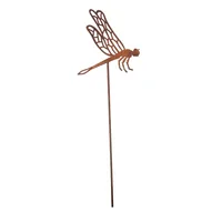 Esschert Design Gartenstecker Libelle 38 cm - Höhe: 38 cm - Motiv: Libelle - Detailfarbe: Rostbraun - Produkttyp: Gartenstecker