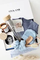 Oykami Mama Geschenkbox Teeflasche Blau Lugano - Material: Plüsch - Holz - Glas - Baumwolle - Detailfarbe: Blau