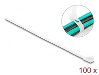 Delock Kabelbinder Weiss 200 mm x 4.8 mm, 100 Stück - Breite: 4.8 mm - Länge: 200 mm - Produkttyp: Kabelbinder - Ausstattung Kabelmanagement: Wiederverwendbar - Verpackungseinheit: 100 Stück - Material: Nylon
