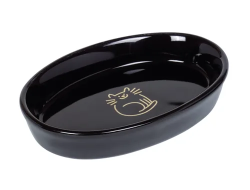 Nobby Keramiknapf Golden Fish Bone, 17 x 11 x 2.5 cm, 0.12 l - Detailfarbe: Schwarz - Tierart: Katze - Produkttyp: Futternapf