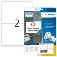 HERMA Etiket. Ablösbar 199,6x143,5mm 10020 weiss,non-perm. 50 St./25 Bl.