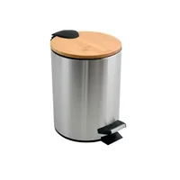 spirella Treteimer Adonis 3 l, Beige/Grau/Silber - Fassungsvermögen: 3 l - Höhe: 22.5 cm - Anzahl Behälter: 1 - Detailfarbe: Beige - Silber - Grau - Form: Rund - Material: Stahl