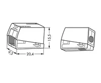 WAGO Leuchtenklemme 3-fach, 100 Stück - Schutzklasse: IP20 - Verwendung Klemmen: Drähte + Litzen - Verpackungseinheit: 100 Stück - Detailfarbe: Weiss - Eigenschaften Hausinstallation: Flammwidrig - Selbstlöschend - E-Nr.: 157817104