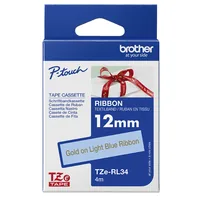 Brother TZE-RL34 label-making tape Gold on blue