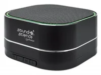 MANHATTAN Sound Science Metallic LED Bluetooth-Lautsprecher Bluetooth 5.0 Mikrofon Bedienelemente FM-Radio MicroSD-Slot schwarz