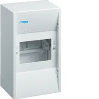 Hager Kleinverteiler Gamma, 4PLE IP30 1xPE 1xN - Deckel: Nein - Schutzklasse: IP30 - Montage: Aufputz - Anzahl Verteilerreihen: 1 - Anzahl Platzeinheiten: 4