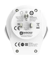 SKROSS Reiseadapter World USA mit USB Ladegerät - Anzahl Pole: 3-polig (geerdet) - USB Ladeanschluss (Output): 1 - Adapter Dose: USA - Adapter Stecker: Australien - Brasilien - China - Italien - Japan - Schweiz - Vereinigte Staaten - Vereinigtes Königreic
