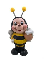 Dameco Dekofigur Biene 7 x 10.5 x 18 cm - Eigenschaften: Keine Eigenschaft - Detailfarbe: Gelb - Rosa - Schwarz - Produkttyp: Aufsteller