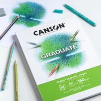 CANSON Graduate Zeichnen A5 400110364 30 Blatt, weiss, 160g