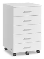 Songmics Multifunktionswagen 42 x 40 x 65.7 cm, Weiss - Detailfarbe: Weiss