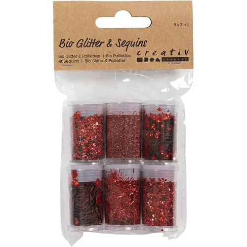 Creativ Company Glitzerset Rot, 6 x 5 g - Detailfarbe: Rot - Set: Ja