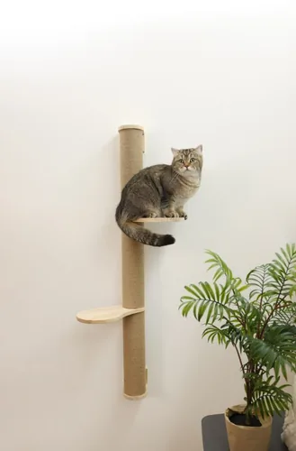 Kerbl Kratzsäule Timber 127 cm - Höhe: 127 cm - Anzahl Liegeplätze: 2 × - Detailfarbe: Hellbraun - Tierart: Katze - Produkttyp: Kletterstufe