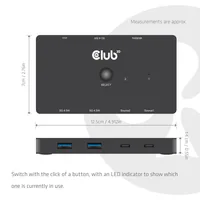 Club3D KVM Switch 4K60Hz 2x USB-C> HDMI3xUSBUSB-C 100W PD