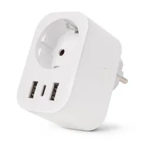 Entac WIFI Steckdosenadapter 1-fach mit 2x USB-A1x USB-C
