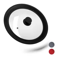 Relaxdays 4052025919627 pan lid Round Black, Transparent