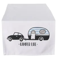 Boltze Tischläufer Camper 140 x 40 cm - Material: Baumwolle (CO) - Produktart: Tischläufer - Motiv: Auto - Detailfarbe: Mehrfarbig - Schwarz - Weiss - Breite: 40 cm - Länge: 140 cm