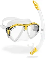 CRESSI Matrix + Gamma Schnorchel Combo Klar/Gelb - Detailfarbe: Gelb - Transparent - Zielgruppe: Erwachsene - Produkttyp: Schnorchel - Tauchmasken - Material: Glas - Silikon - Schuhgrösse (EU): Keine