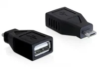 Delock USB 2.0 Adapter USB-MicroB Stecker - USB-A Buchse - Detailfarbe: Schwarz - USB Standard: 2.0 (480 Mbps) - Winkelstecker: Nein - Steckertyp Seite B: USB-A Buchse - Besondere Eigenschaften: Keine - Steckertyp Seite A: USB-MicroB Stecker