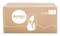 Pingo Ökowindeln Grösse 6, X-Large - Packungsgrösse: 128 Stück - Packungsart: Mehrfachpackung - Produkttyp: Normale Windeln - Detailfarbe: Weiss - Grösse Windeln: 6 - Waschbar: Nein