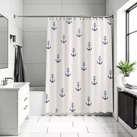 diaqua® Duschvorhang Anchor 120 x 200 cm, Blau/Weiss - Produkttyp: Duschvorhang - Detailfarbe: Blau - Weiss - Breite: 120 cm - Höhe: 200 cm - Detailmaterial: Polyester (PES) - Grundmaterial: Polyester (PES)