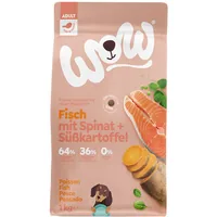 WOW Trockenfutter Minis Adult Fisch, 1 kg - Tierbedürfnis: Kein besonderes Bedürfnis - Geschmacksrichtung: Fisch - Zertifikate: Keine Zertifizierung - Fleischsorte: Lachs - Futtereigenschaft: Getreidefrei - Ohne künstliche Zusätze - Single Protein - Hoher