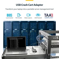 StarTech KVM Console to Laptop USB 2.0 Portable Crash Cart Adapter with File Transfer & Video Capture - Portable KVM Console
