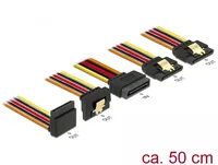 Delock Stromkabel SATA - 4x SATA gewinkelt 50 cm - Kabeltyp: Adapterkabel - Stromanschluss Seite A: SATA - Winkelstecker: Einseitig gewinkelt - Stromanschluss Seite B: SATA - Kabellänge: 50 cm
