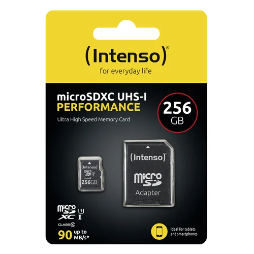 Intenso microSDXC          256GB C10 UHS-I U1 Performance Adapte