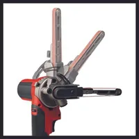 Einhell Akku-Bandfeile TE-BF 18 V Solo - Ausstattung: Transporttasche - Set: Nein - Produktkategorie: Bandschleifer - Werkzeugaufnahme: Werkzeuglos - Akkusystem: Einhell Power X-Change - Funktionen: Schleifen