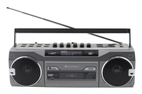 soundmaster DAB+ Radio SRR80TI Grau - Radio Tuner: FM - DAB+ - Stromversorgung: Netzbetrieb - Akkubetrieb - Detailfarbe: Grau - Ausstattung: Kassettendeck - Display - Weckfunktion - SD-Kartenslot - Senderspeicher - Mikrofon - Typ: Portabler Radio