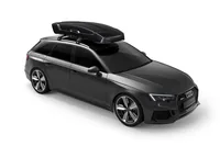 Thule Dachbox Vector M - Anzahl Skier: 5 - Anzahl Snowboards: 4 - Detailfarbe: Schwarz glanz - Volumen: 360 l - Belastbarkeit: 75 kg