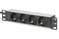 Digitus DN-95418 Stromverteilereinheit (PDU) 4 AC-Ausgänge 1U Schwarz