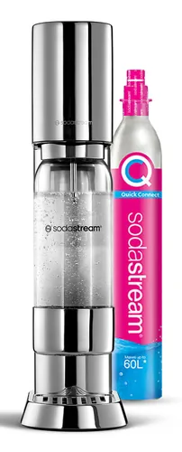 Sodastream Wassersprudler Enso mit Quickconnect und Flasche Silber - Breite: 16.1 cm - Höhe: 45 cm - Tiefe: 27.2 cm - Detailfarbe: Silber - Passender Zylinder: 60 l - Im Lieferumfang enthaltene Flaschen: 1