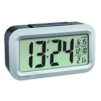 TFA Dostmann Digitalwecker Lumio Plus Silber - Betriebsart: Batteriebetrieb - Funksignal: Ja - Funktionen: Alarm - Ausstattung: Innentemperatur - Zeit - Displaytyp: LCD - Detailfarbe: Silber