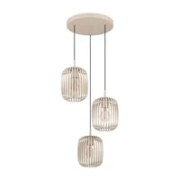 EGLO Leuchten Pendelleuchte ROMAZZINA beige exkl. E27 3x40W - Betriebsart: Netzbetrieb - Lampensockel: E27 - Farbtemperatur Kelvin: Je nach Leuchtmittel - Gesamtleistung: 120 W - Farbwiedergabeindex CRI: 0 - Dimmbar: nicht dimmbar