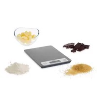 Zyliss Küchenwaage Slimline Elektronisch - Bedienungsart: Elektronisch - Messschritte: 1 g - Tara-Zuwiegefunktion: Ja - Detailfarbe: Grau - Gewicht Max.: 5 kg - Material: Edelstahl