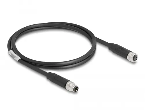DELOCK M8 3 Pin Kabel A-kodiert St. zu Bu. PUR TPU 1 m